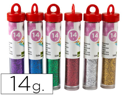 Bote 14g. purpurina Liderpapel colores metálicos surtidos